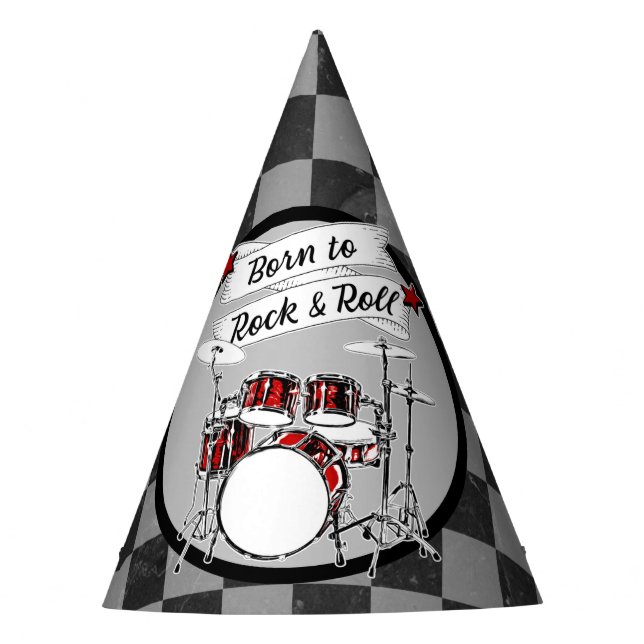 Chapéu De Festa Nascer de aniversário do baterista para o kit do t (Frente)
