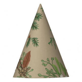 Chapéu De Festa Natais vintages: Floral Juniper Mistletoe.