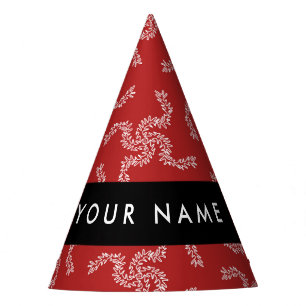 Chapéu De Festa Natal Garland, Red, Seu nome, Personalize
