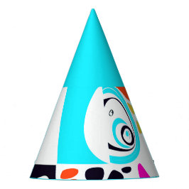 Chapéu De Festa Ninho de Pássaro - Branco-Turquesa