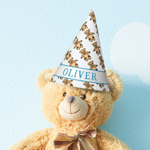 Chapéu De Festa Nome do Aniversário de criança do Urso de Corte