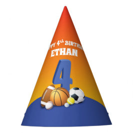 Chapéu De Festa Nome personalizado 4. º aniversário de esportes