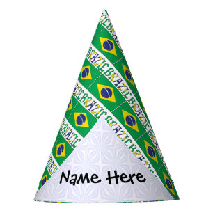 Chapéu De Festa Nome Personalizado Com Bandeira Brasileira Do Bras