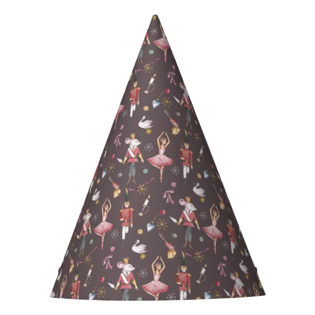 Chapéu De Festa Nome personalizado Nutcracker Balé Ballerina Natal (Frente)