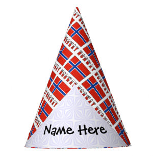 Chapéu De Festa Noruega Bandeira Norueguesa Personalizada com Nome