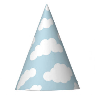 Chapéu De Festa Nuvens De Pastel Azul-Bebê E Branco  