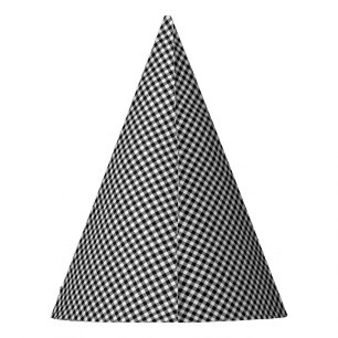 Chapéu De Festa ÓDIOS DE FESTA DE PAPEL Gingham-Branco-Preto