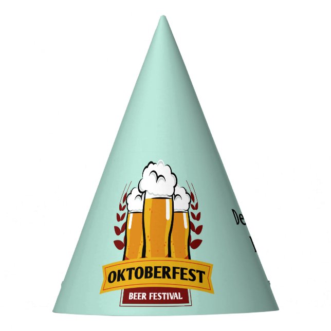 Chapéu De Festa Oktoberfest personalizado name & text party hat (Frente)
