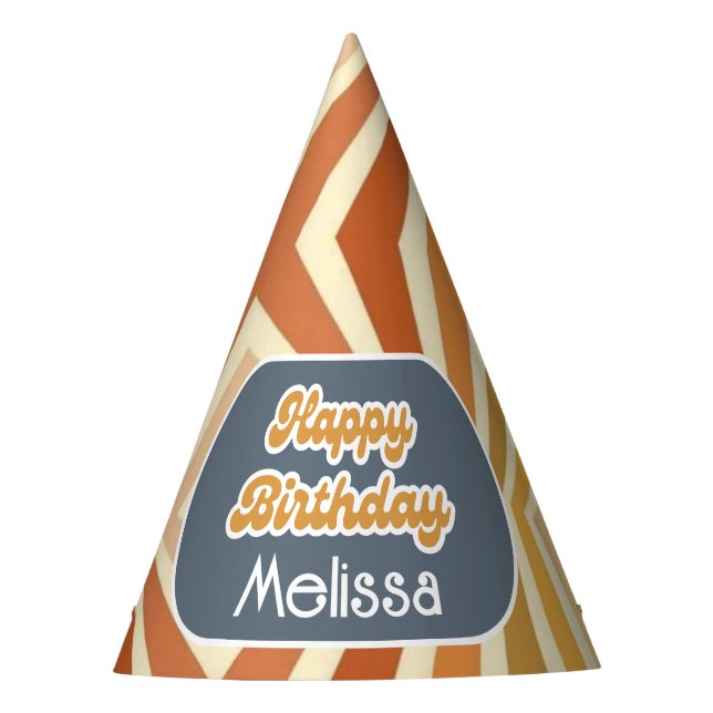 Chapéu De Festa Olá, 40 Retro Sun Groovy Wave Aniversário (Frente)