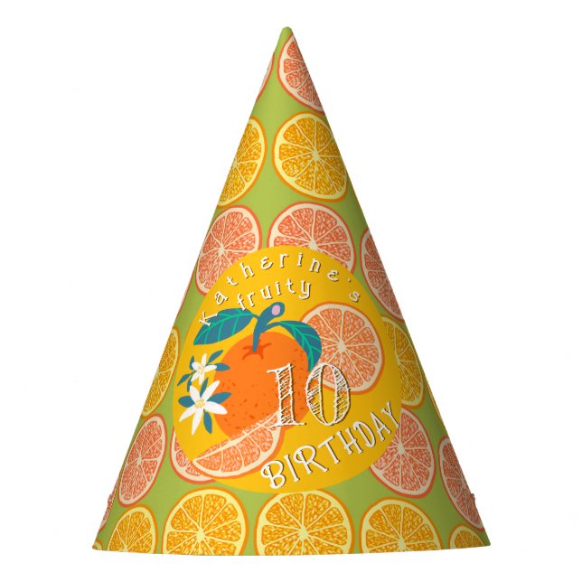 Chapéu De Festa Orange Fruthday Green (Frente)