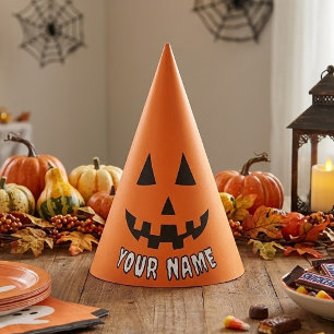 Chapéu De Festa Orange Pumpkin Personalizado Halloween Seu Nome