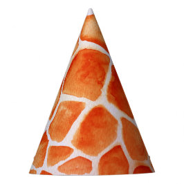 Chapéu De Festa Orange Watercolor Giraffe Impressão Birthday