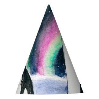 Chapéu De Festa Orca Whales Galaxy Lights Norte Watercolor