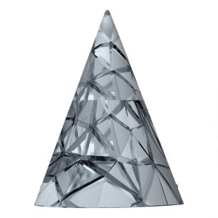 Chapéu De Festa Ouro 3D Metal: Fundo Geométrico