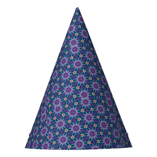 Chapéu De Festa Padrão Azul e Roxo (Frente)