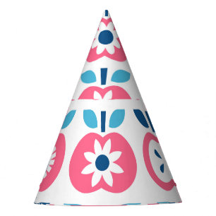 Chapéu De Festa Padrão Colorido da Maçã Retro Invisível