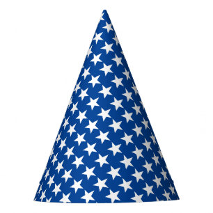 Chapéu De Festa Padrão das Estrelas Brancas no Tema da Bandeira Az