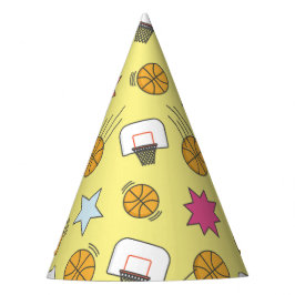 Chapéu De Festa Padrão de basquetebol divertido