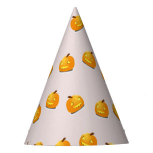 Chapéu De Festa Padrão de cabeça de abóbora laranja