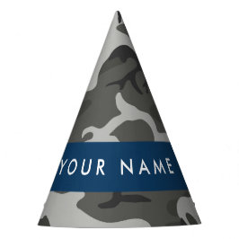 Chapéu De Festa Padrão de Camuflagem Cinza, Seu nome, Personalizar