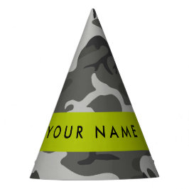 Chapéu De Festa Padrão de Camuflagem Cinza, Seu nome, Personalizar