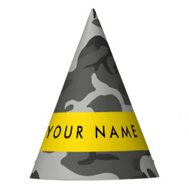 Chapéu De Festa Padrão de Camuflagem Cinza, Seu nome, Personalize