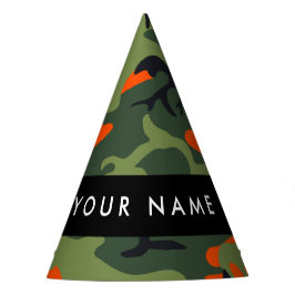 Chapéu De Festa Padrão de Camuflagem Laranja, Seu nome, Personaliz