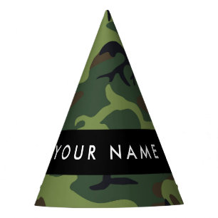 Chapéu De Festa Padrão de Camuflagem Verde, Seu nome, Personalizar