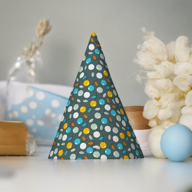 Chapéu De Festa Padrão de Cartoon de Cherry fruta (cherry fruit Paper party hat, Kids,adults,party birthday hat,Baby Shower,wedding,celebration hat)