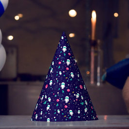 Chapéu De Festa Padrão de Cartoon do Astronauta Espacial