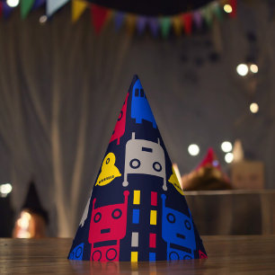 Chapéu De Festa Padrão de Cartoon Robots