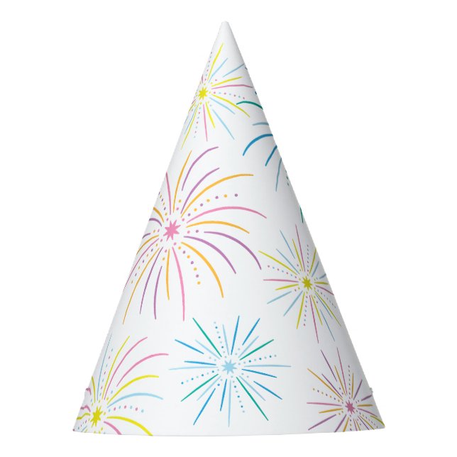Chapéu De Festa Padrão de Celebração de Ano Novo - Branco (Frente)