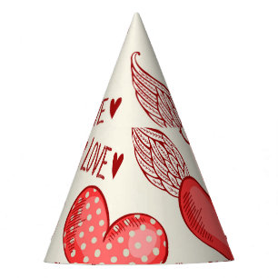 Chapéu De Festa Padrão de Coração para o Dia de os namorados