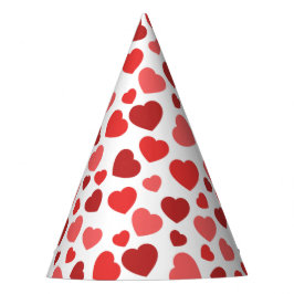 Chapéu De Festa Padrão De Corações, Corações Vermelhos, Padrão De