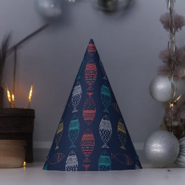 Chapéu De Festa Padrão de desenho animado de peixe