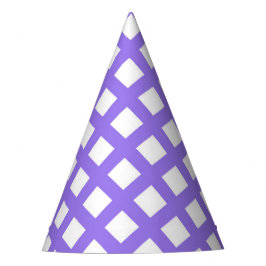 Chapéu De Festa Padrão de Diamante Xadrez Branco Roxo