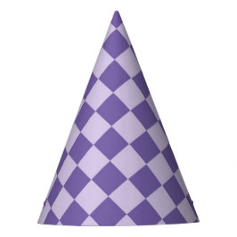 Chapéu De Festa Padrão de Diamante Xadrez Roxo