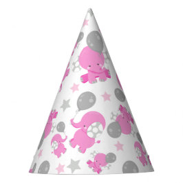 Chapéu De Festa Padrão De Elefantes Rosa, Elefantes Cutes, Estrela