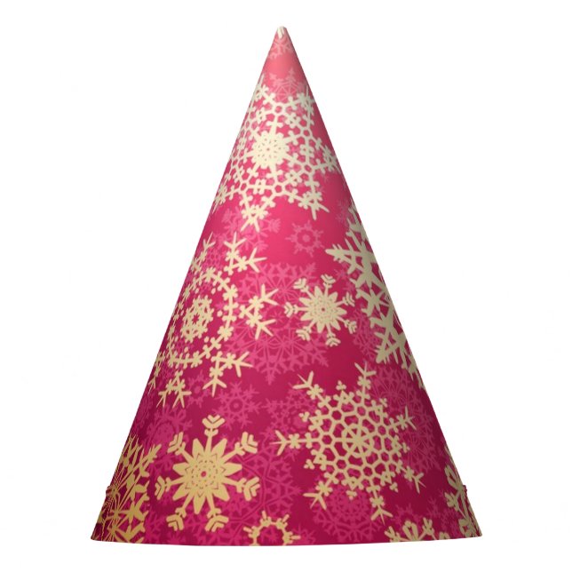 Chapéu De Festa Padrão de flocos de neve (Frente)
