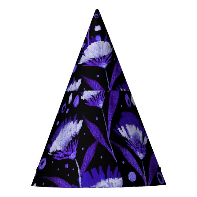 Chapéu De Festa Padrão de Flores de Cárnação de abstrato Watercolo (Frente)