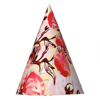 Chapéu De Festa Padrão de Flores de Mola U