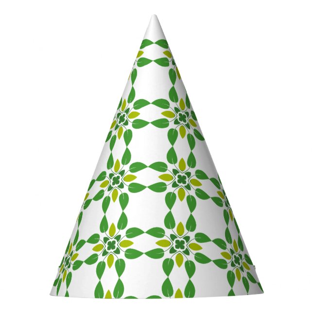 Chapéu De Festa Padrão De Folha, Padrão De Folhas, Folhas Verdes (Frente)