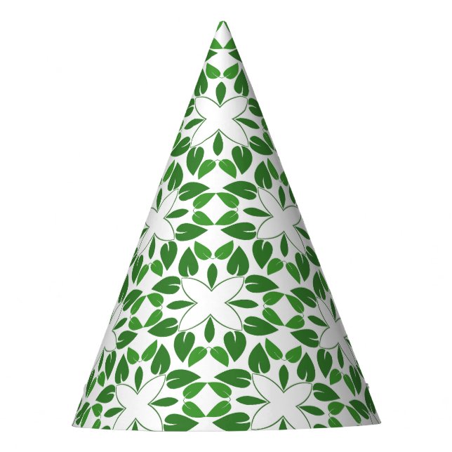 Chapéu De Festa Padrão De Folha, Padrão De Folhas, Folhas Verdes (Frente)