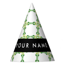 Chapéu De Festa Padrão de Folhas, Folhas Verdes, Seu Nome