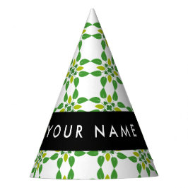 Chapéu De Festa Padrão de Folhas, Folhas Verdes, Seu Nome