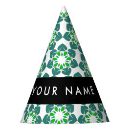 Chapéu De Festa Padrão de Folhas, Folhas Verdes, Seu Nome