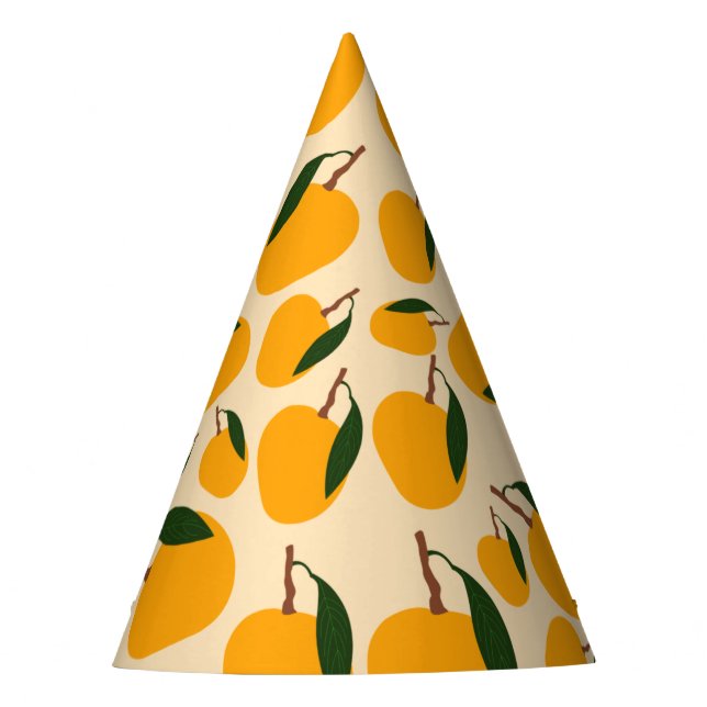 Chapéu De Festa Padrão de Fruta Mango Summer (Frente)