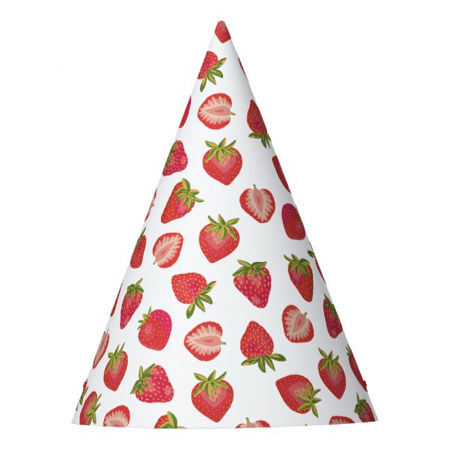 Chapéu De Festa Padrão de frutas de morango (Frente)