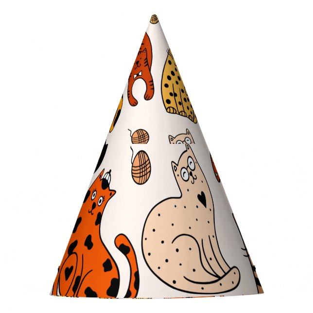 Chapéu De Festa Padrão de Gatos Bonitos (Frente)