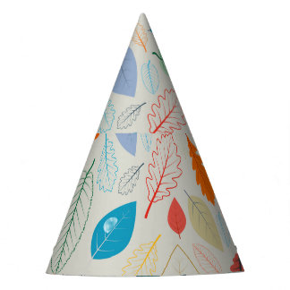 Chapéu De Festa Padrão de Ilustração do Vintage Autumn Deixa